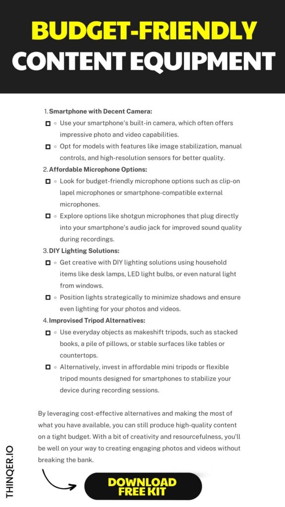 content creator kit: budget friendly checklist for content creators
