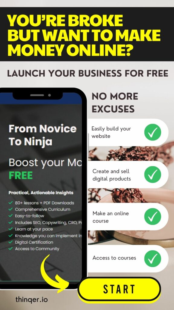 Mobile phone showing systeme.io features. CTA saying launch your business