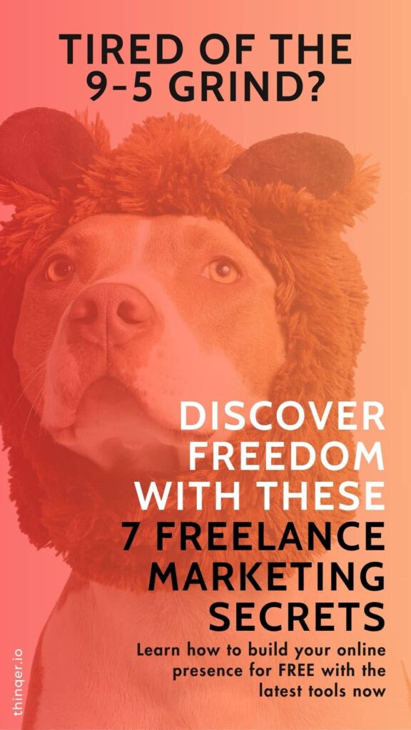 discover freedom with these 7 freelance digital marketing secrets with a dog dressed as a lion